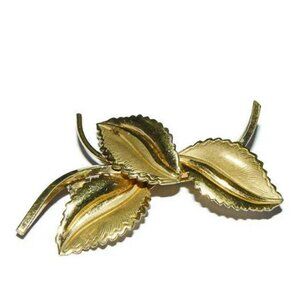 Gold Filled Three Leaf Brooch